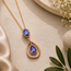 9k Rose Gold Diamond Tanzanite Necklace