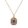 9k Gold Diamond & Multi Stone Necklace