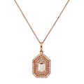 9k Rose Gold Diamond & Morganite Necklace