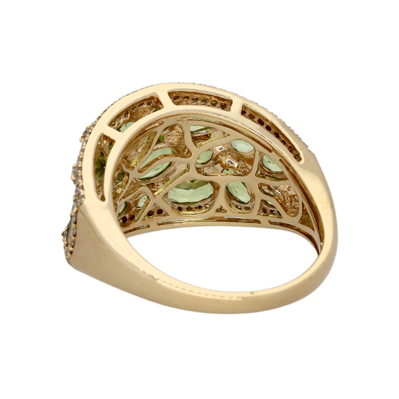 9k Gold Diamond & Peridot Ring