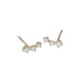 9k Gold Trio Cubic Zirconia Studs