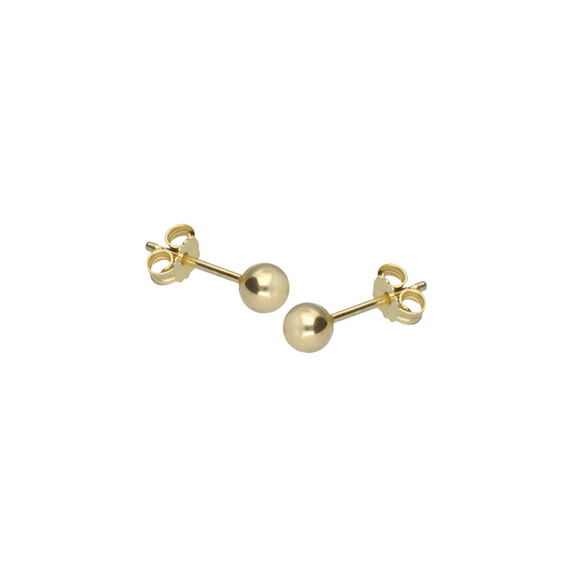 9k Gold Stud Earrings (4mm)