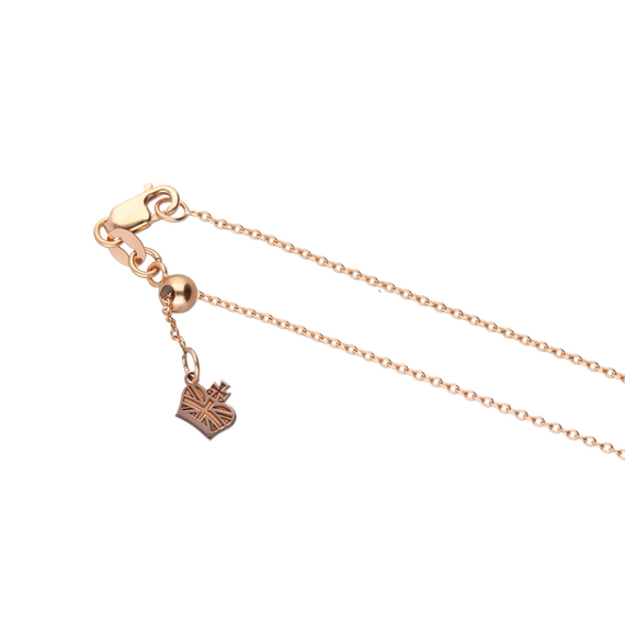 9k Rose Gold Anchor Chain UK End Dangle