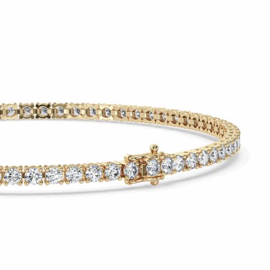 NATURAL DIAMONDS – 18KT YELLOW GOLD TENNIS BRACELET